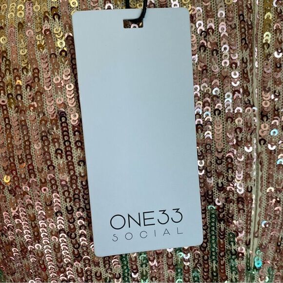 One33 Social Mint Multi Hombre Sequin Dress Size 12 NWT - Picture 8 of 9